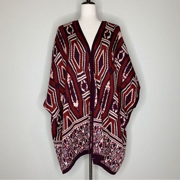Mossimo Women’s Size L/XL Aztec Knit Oversized Open Front Cardigan - Picture 2 of 12